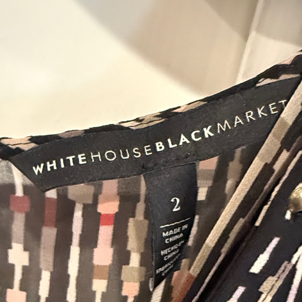 White House Black Market Black and Pink Mini Dress - Picture 2 of 3
